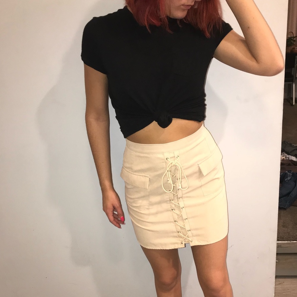 Lace up skirt